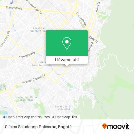 Mapa de Clínica Saludcoop Policarpa
