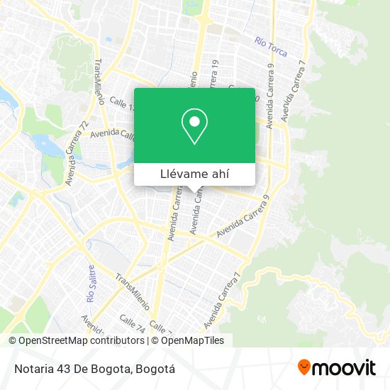 Mapa de Notaria 43 De Bogota