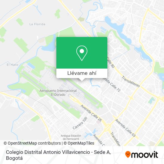 Mapa de Colegio Distrital Antonio Villavicencio - Sede A