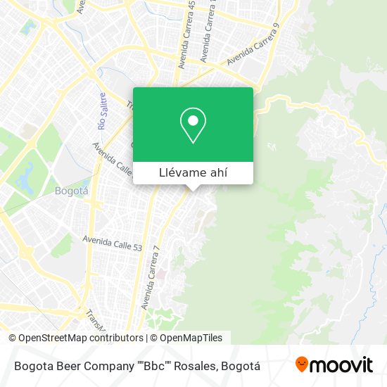Mapa de Bogota Beer Company ""Bbc"" Rosales