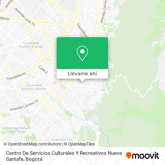Mapa de Centro De Servicios Culturales Y Recreativos Nueva Santafe