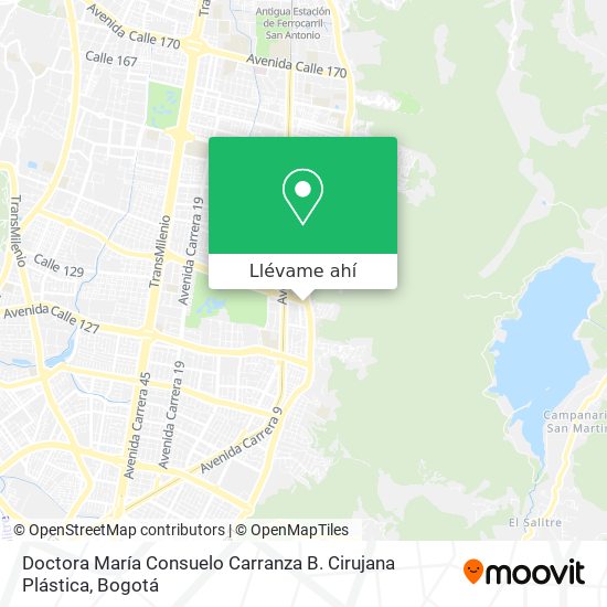 Mapa de Doctora María Consuelo Carranza B. Cirujana Plástica
