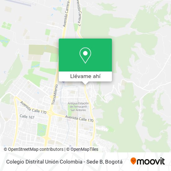 Mapa de Colegio Distrital Unión Colombia - Sede B