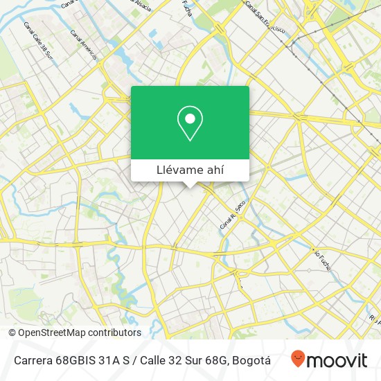 Mapa de Carrera 68GBIS 31A S / Calle 32 Sur 68G