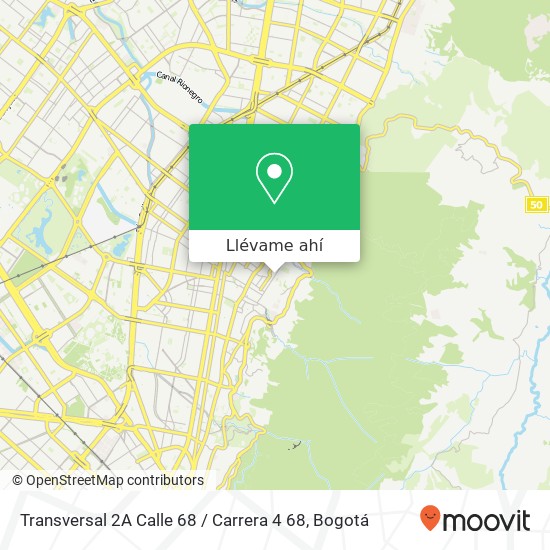 Mapa de Transversal 2A Calle 68 / Carrera 4 68