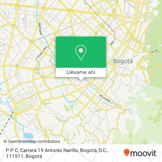 Mapa de P P C, Carrera 19 Antonio Nariño, Bogotá, D.C., 111511