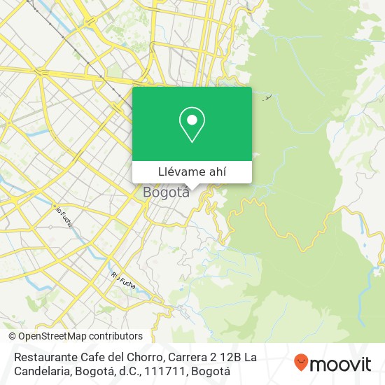 Mapa de Restaurante Cafe del Chorro, Carrera 2 12B La Candelaria, Bogotá, d.C., 111711