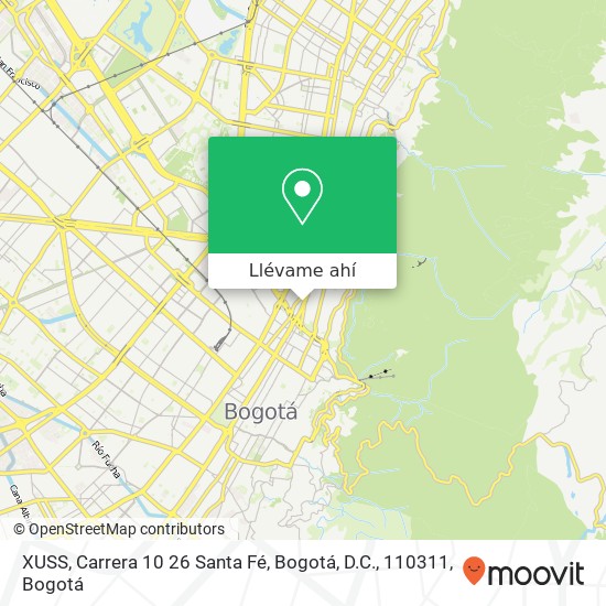 Mapa de XUSS, Carrera 10 26 Santa Fé, Bogotá, D.C., 110311