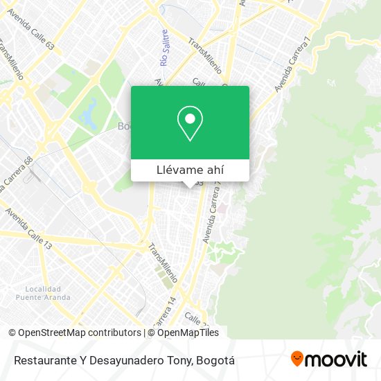 Mapa de Restaurante Y Desayunadero Tony