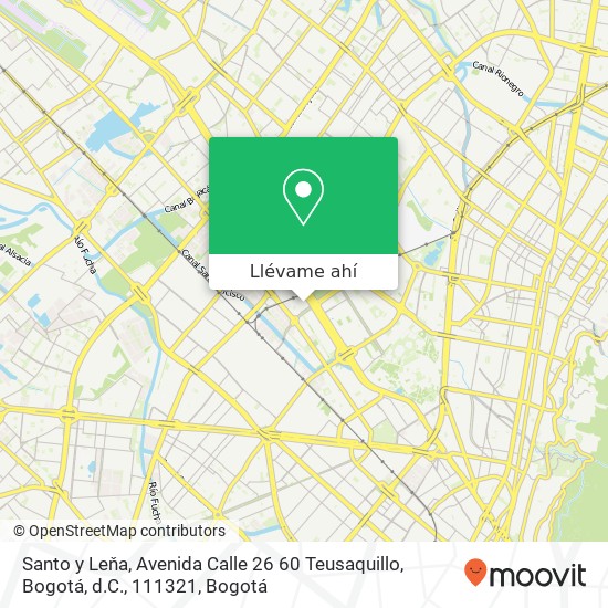 Mapa de Santo y Leňa, Avenida Calle 26 60 Teusaquillo, Bogotá, d.C., 111321