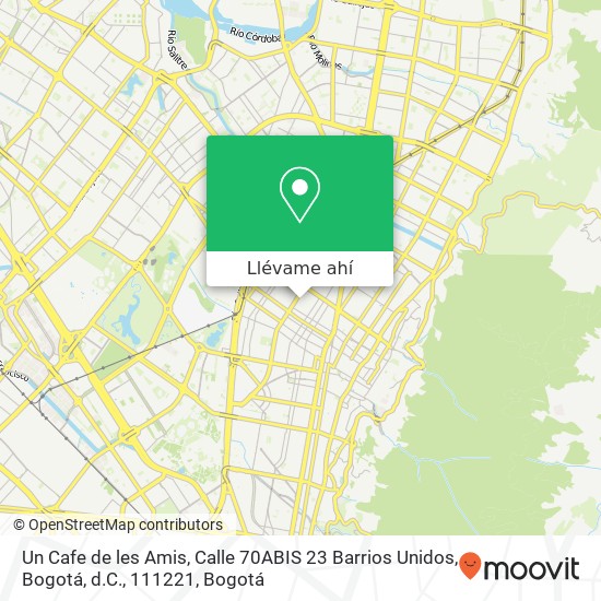 Mapa de Un Cafe de les Amis, Calle 70ABIS 23 Barrios Unidos, Bogotá, d.C., 111221