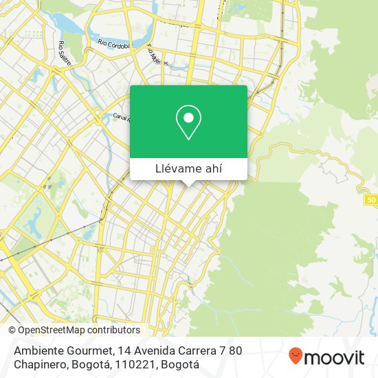 Mapa de Ambiente Gourmet, 14 Avenida Carrera 7 80 Chapinero, Bogotá, 110221