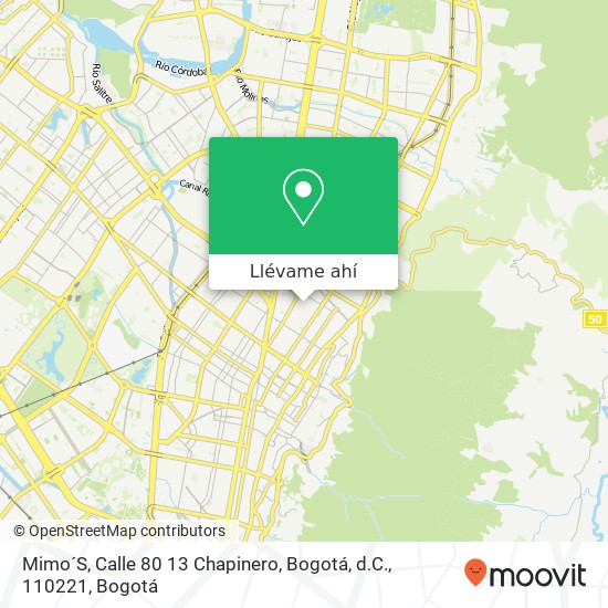 Mapa de Mimo´S, Calle 80 13 Chapinero, Bogotá, d.C., 110221