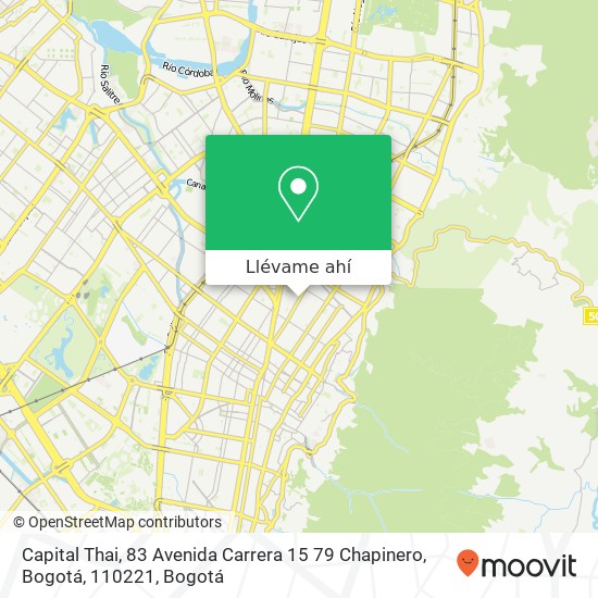 Mapa de Capital Thai, 83 Avenida Carrera 15 79 Chapinero, Bogotá, 110221