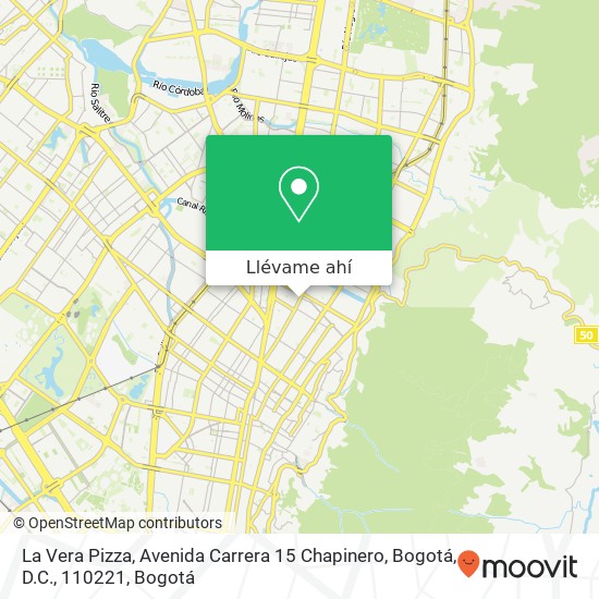 Mapa de La Vera Pizza, Avenida Carrera 15 Chapinero, Bogotá, D.C., 110221