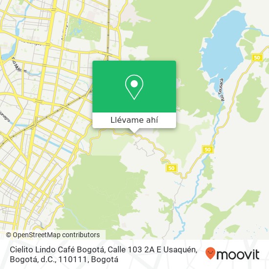 Mapa de Cielito Lindo Café Bogotá, Calle 103 2A E Usaquén, Bogotá, d.C., 110111