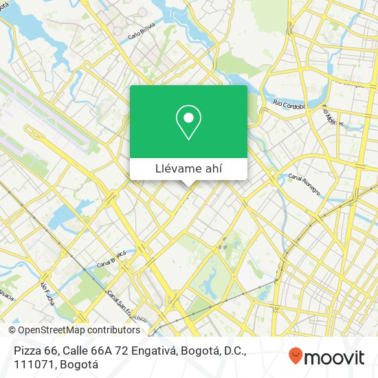 Mapa de Pizza 66, Calle 66A 72 Engativá, Bogotá, D.C., 111071