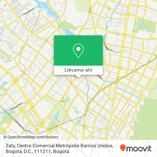 Mapa de Zaty, Centro Comercial Metrópolis Barrios Unidos, Bogotá, D.C., 111211