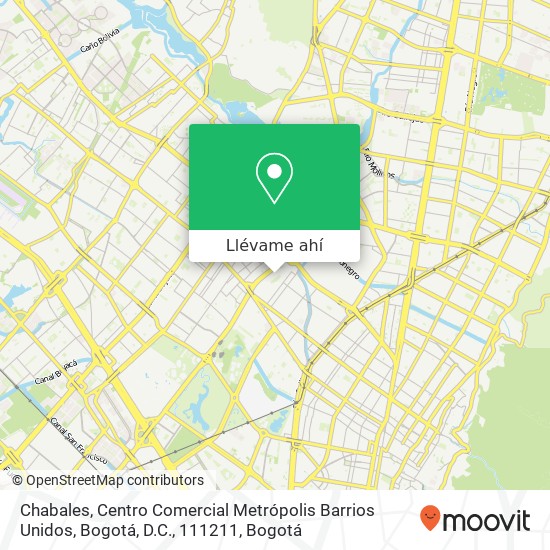 Mapa de Chabales, Centro Comercial Metrópolis Barrios Unidos, Bogotá, D.C., 111211