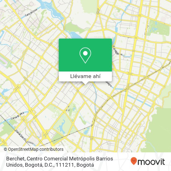 Mapa de Berchet, Centro Comercial Metrópolis Barrios Unidos, Bogotá, D.C., 111211