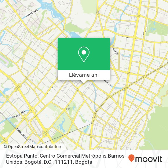 Mapa de Estopa Punto, Centro Comercial Metrópolis Barrios Unidos, Bogotá, D.C., 111211