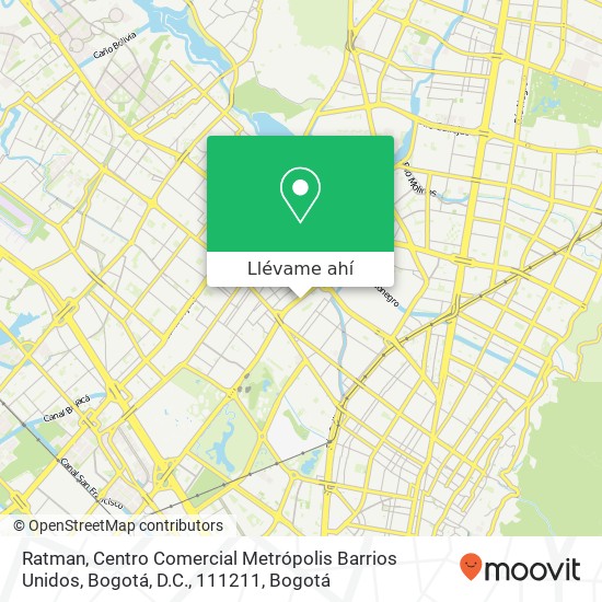 Mapa de Ratman, Centro Comercial Metrópolis Barrios Unidos, Bogotá, D.C., 111211