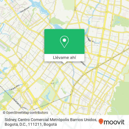 Mapa de Sidney, Centro Comercial Metrópolis Barrios Unidos, Bogotá, D.C., 111211