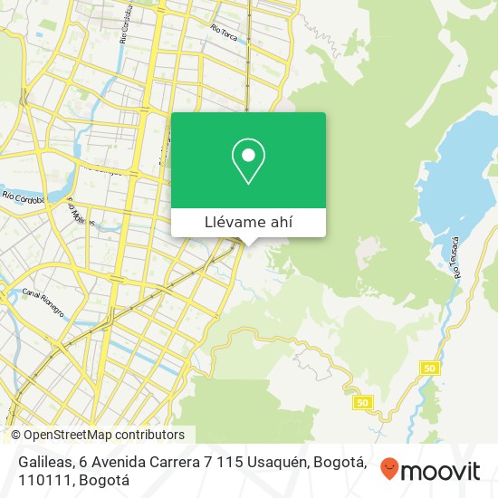 Mapa de Galileas, 6 Avenida Carrera 7 115 Usaquén, Bogotá, 110111