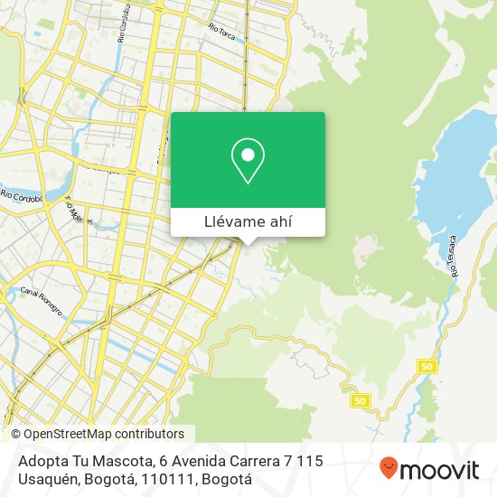 Mapa de Adopta Tu Mascota, 6 Avenida Carrera 7 115 Usaquén, Bogotá, 110111