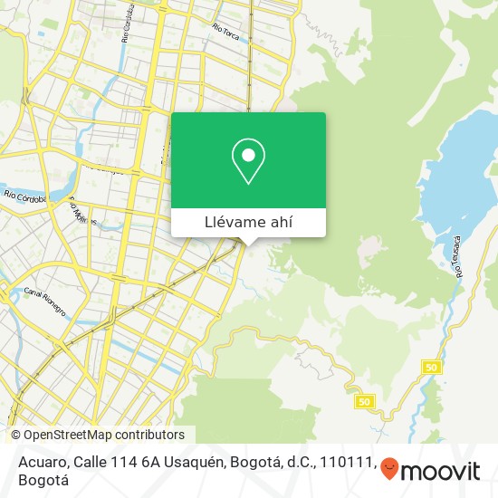 Mapa de Acuaro, Calle 114 6A Usaquén, Bogotá, d.C., 110111