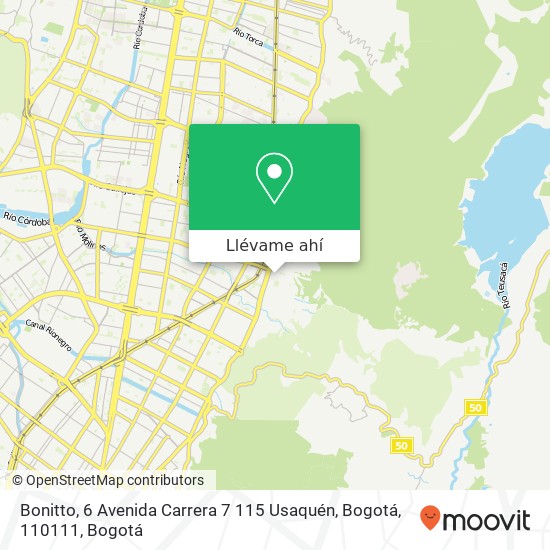 Mapa de Bonitto, 6 Avenida Carrera 7 115 Usaquén, Bogotá, 110111