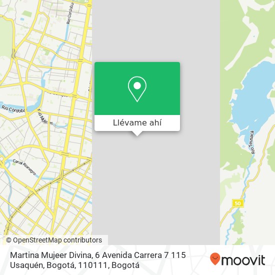 Mapa de Martina Mujeer Divina, 6 Avenida Carrera 7 115 Usaquén, Bogotá, 110111