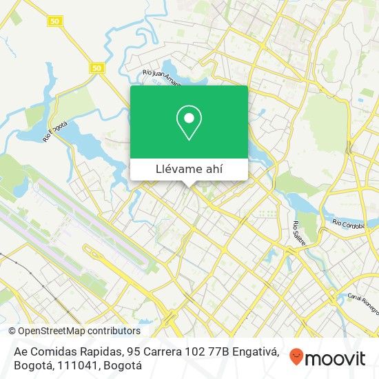 Mapa de Ae Comidas Rapidas, 95 Carrera 102 77B Engativá, Bogotá, 111041