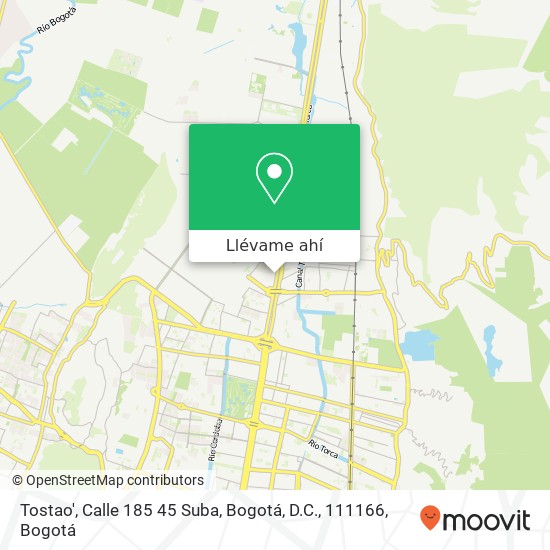 Mapa de Tostao', Calle 185 45 Suba, Bogotá, D.C., 111166