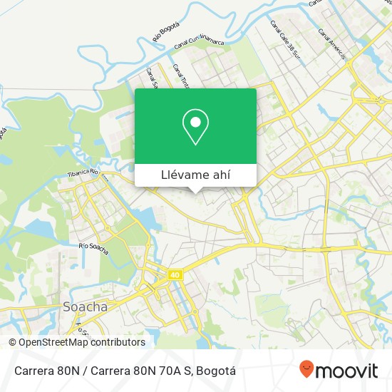 Mapa de Carrera 80N / Carrera 80N 70A S