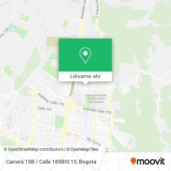 Mapa de Carrera 15B / Calle 185BIS 15