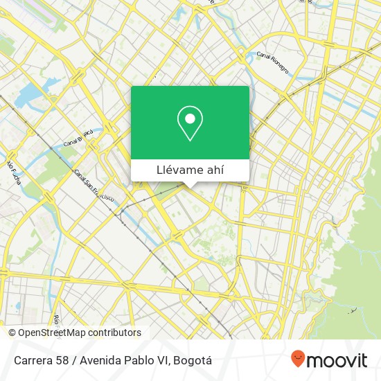 Mapa de Carrera 58 / Avenida Pablo VI