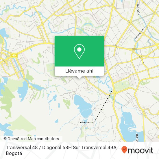 Mapa de Transversal 48 / Diagonal 68H Sur Transversal 49A