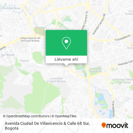 Mapa de Avenida Ciudad De Villavicencio & Calle 68 Sur
