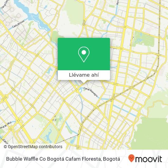 Mapa de Bubble Waffle Co Bogotá Cafam Floresta