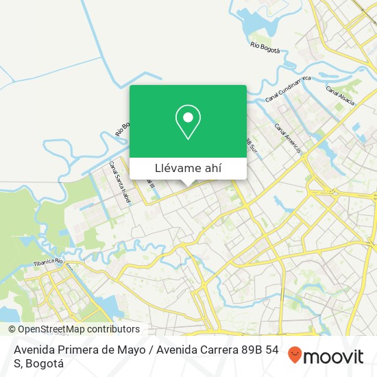 Mapa de Avenida Primera de Mayo / Avenida Carrera 89B 54 S