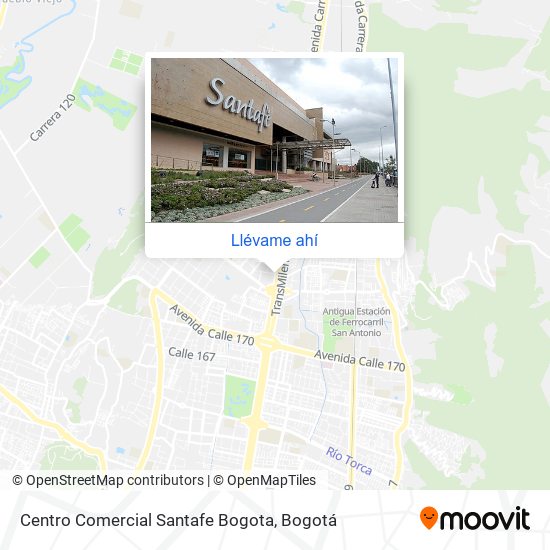 Mapa de Centro Comercial Santafe Bogota