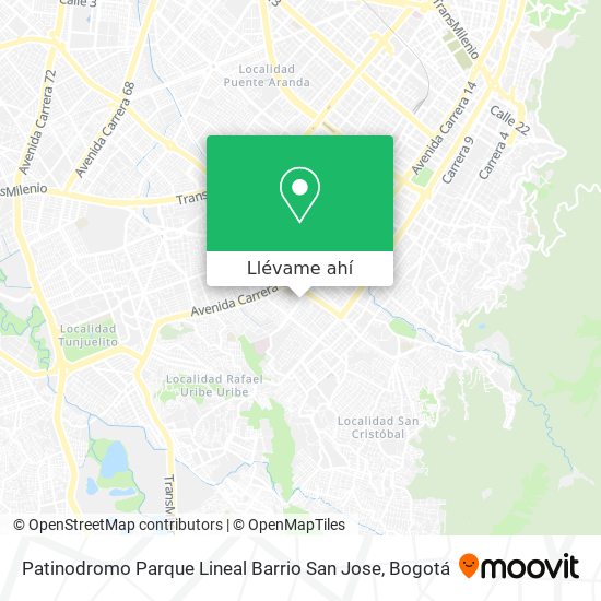 Mapa de Patinodromo Parque Lineal Barrio San Jose