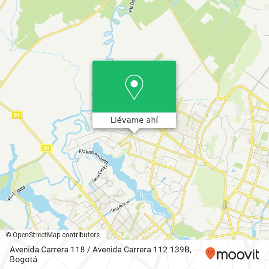 Mapa de Avenida Carrera 118 / Avenida Carrera 112 139B