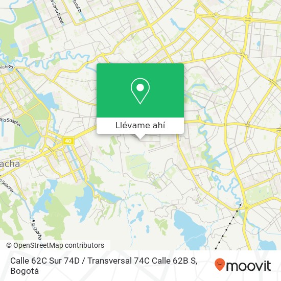 Mapa de Calle 62C Sur 74D / Transversal 74C Calle 62B S