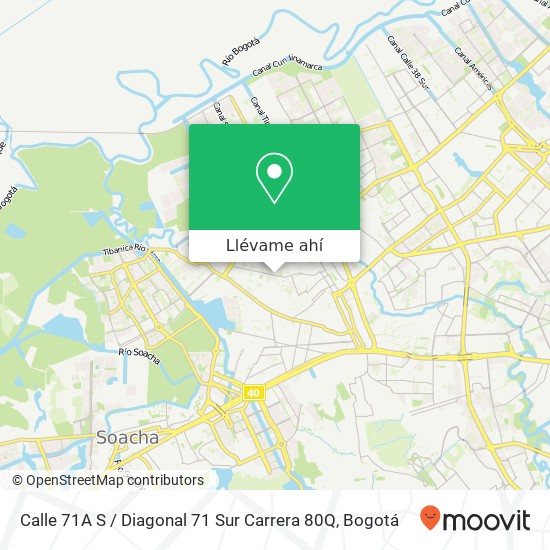 Mapa de Calle 71A S / Diagonal 71 Sur Carrera 80Q