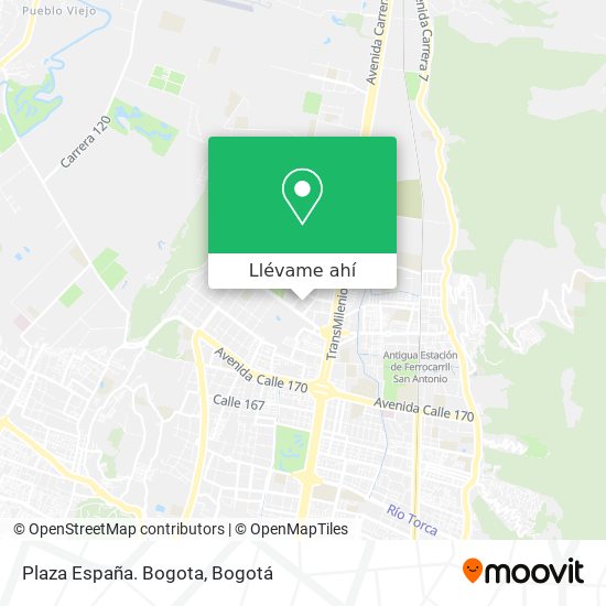 Mapa de Plaza España. Bogota
