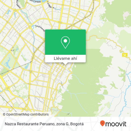 Mapa de Nazca Restaurante Peruano, zona G