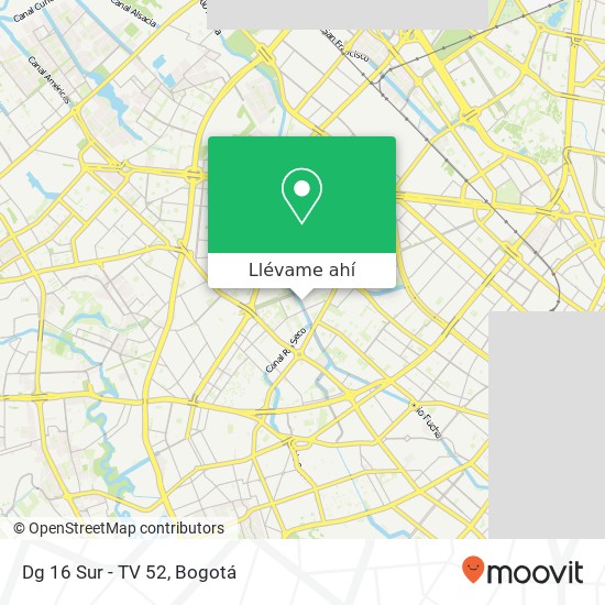 Mapa de Dg 16 Sur - TV 52