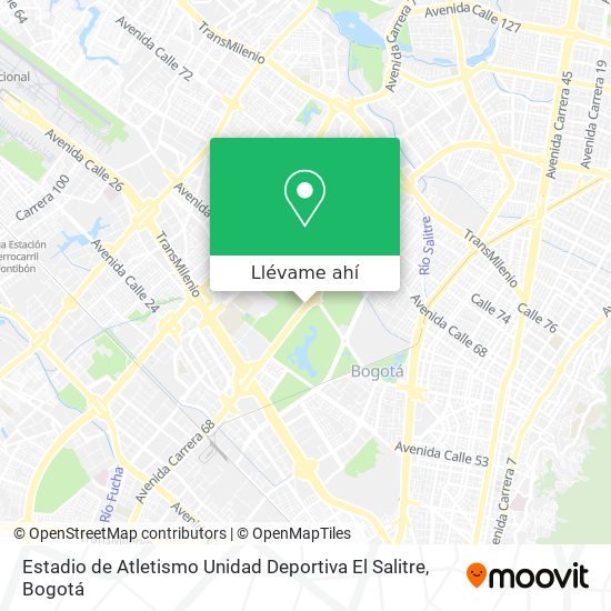 Mapa de Estadio de Atletismo Unidad Deportiva El Salitre